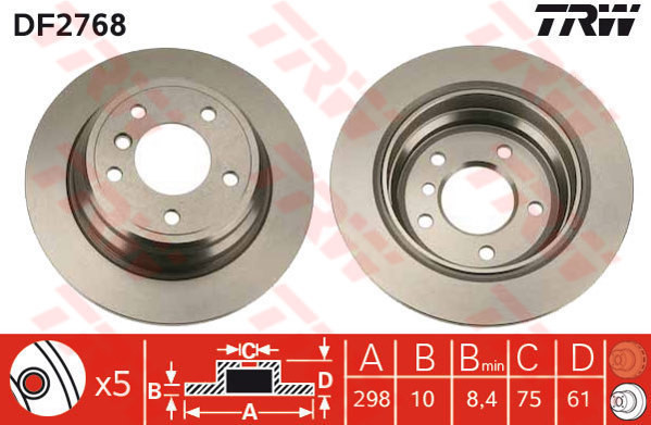 TRW Tarcza hamulcowa DF2768