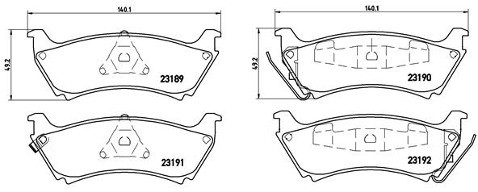 BREMBO Zestaw klocków hamulcowych, hamulce tarczowe P 50 040
