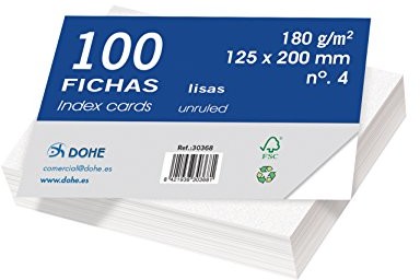 DOHE dohe 30368  Pack firmy 100 Chips gładkich białego kartonu fotograficznego, 180 G, nr 4, 125 X 200 MM 30368