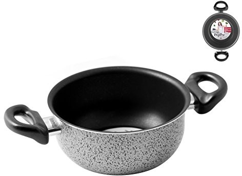 Home Salt peper rondel z 2 uchwytami, powłoką zapobiegającą przywieraniu, 16 cm, aluminium, czarny/szary