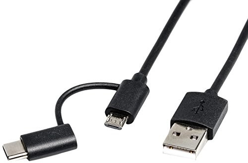 Rotronic ROLINE 11028328 USB 2.0 Sync i czarnym kablem do ładowania (typ C wtyczka do gniazda USB Micro B), 1 m 11028328