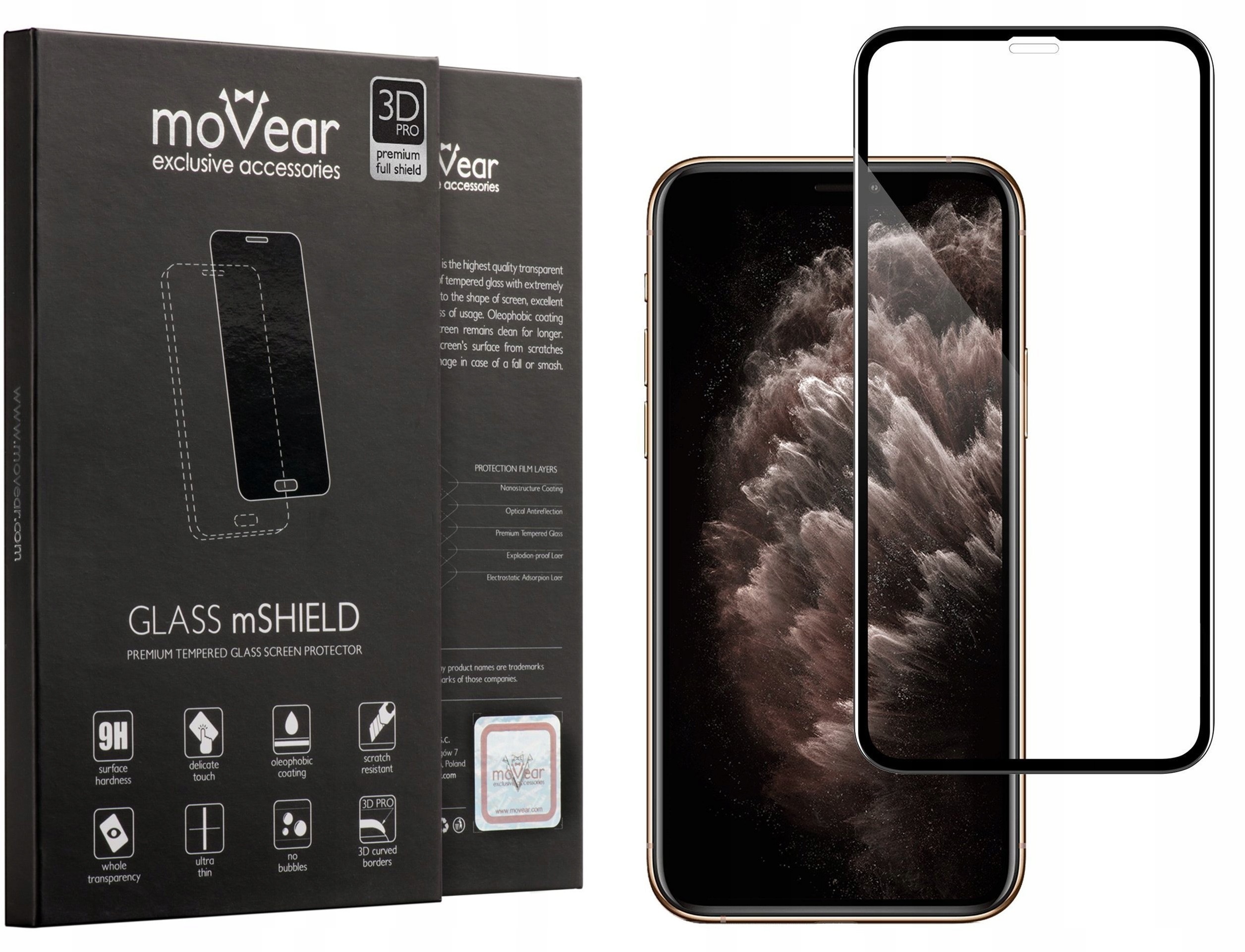movear Szkło 9H na iPhone 11 Pro Max 3D Pro-e