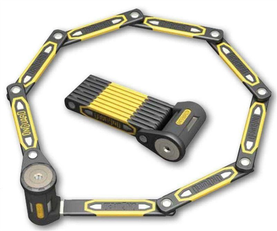 Onguard Zapięcie rowerowe Heavy Duty Link Plate Lock K9 SKŁADANE 8114 102,5cm 5 x Klucze z kodem ONG-8114 SS16