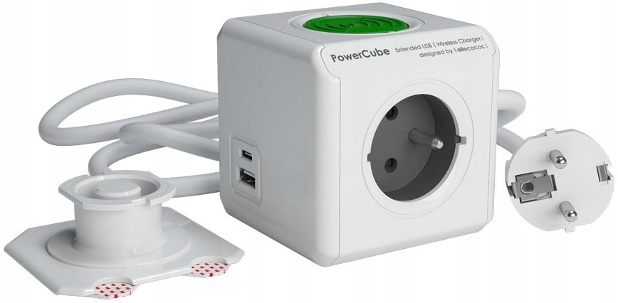 Allocacoc Listwa PowerCube ładowarka Qi Usb +usb-c