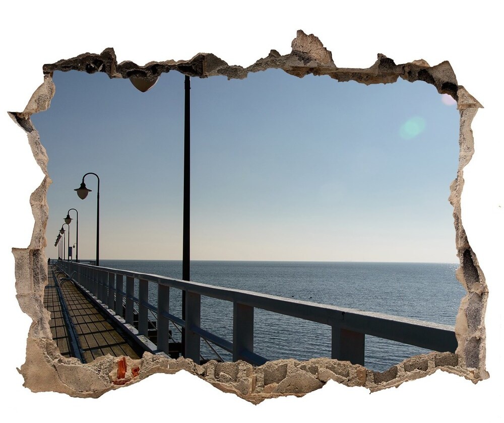 Wallmuralia.pl Dziura 3d w ścianie naklejka Molo w Gdyni