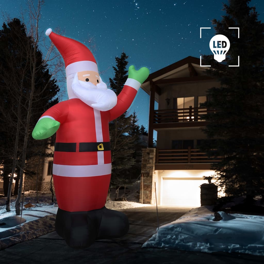 vidaXL Dmuchany Święty Mikołaj z LED, IP44, 600 cm, XXL