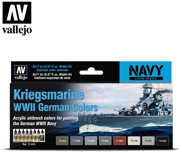 Vallejo Zestaw Model Air 8 farb - Navy Kriegsmarine WWII German Colors Vallejo 71615
