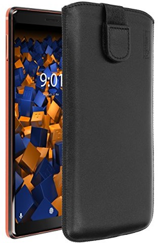 Mumbi etui skórzane kompatybilne z Nokia 7 Plus, skórzane etui Case Wallet, białe Nokia 7 Plus