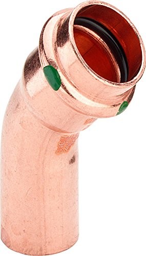 Viega 292522 Bogen Press 45 stopni 2426.1 miedź, z SC-Contur, dla profesjonalistów i X A, 28 MM  5 sztuki