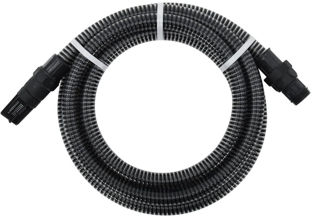 VidaXL Lumarko Wąż ssący ze złączami z PVC, 7 m, 22 mm, czarny 151077 VidaXL