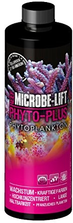 MICROBE-LIFT Phyto-Plus  plankton na pokarm (plankton wysokiej jakości dla koralowców i niskich zwierząt w każdej wodzie morskiej, zwiększa wzrost i bogactwo barw) w różnych rozmiarach, 236 ml