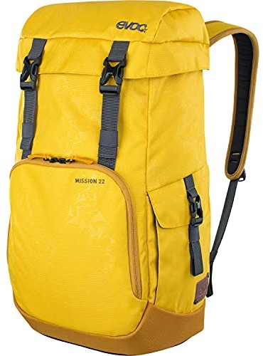 Evoc MISSION 22 l plecak podróżny, plecak od góry do ładowania na co dzień (pojemność: 22 l, przegródki organizacyjne, wyściełany schowek na laptopa i tablet), Curry Yellow 401309611