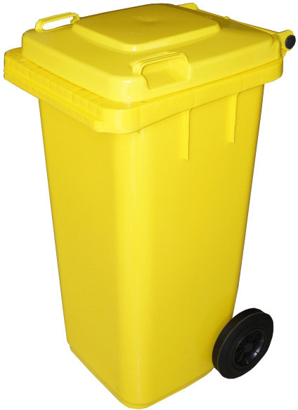 Pojemnik na śmieci 120 l żółty 02855