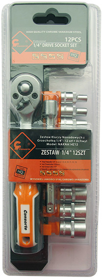 Consorte ZESTAW KLUCZY NASADKOWYCH 1/4