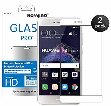 Novago Novago zestaw 2 ochraniaczy na ekran ze szkła hartowanego do Huawei P8 Lite 2017, Honor 8 Lite 2017 białe VerreP8Lite2017