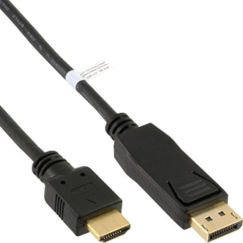 InLine 17186 kabel DisplayPort na HDMI konwerter, 0,5 m czarna 17186