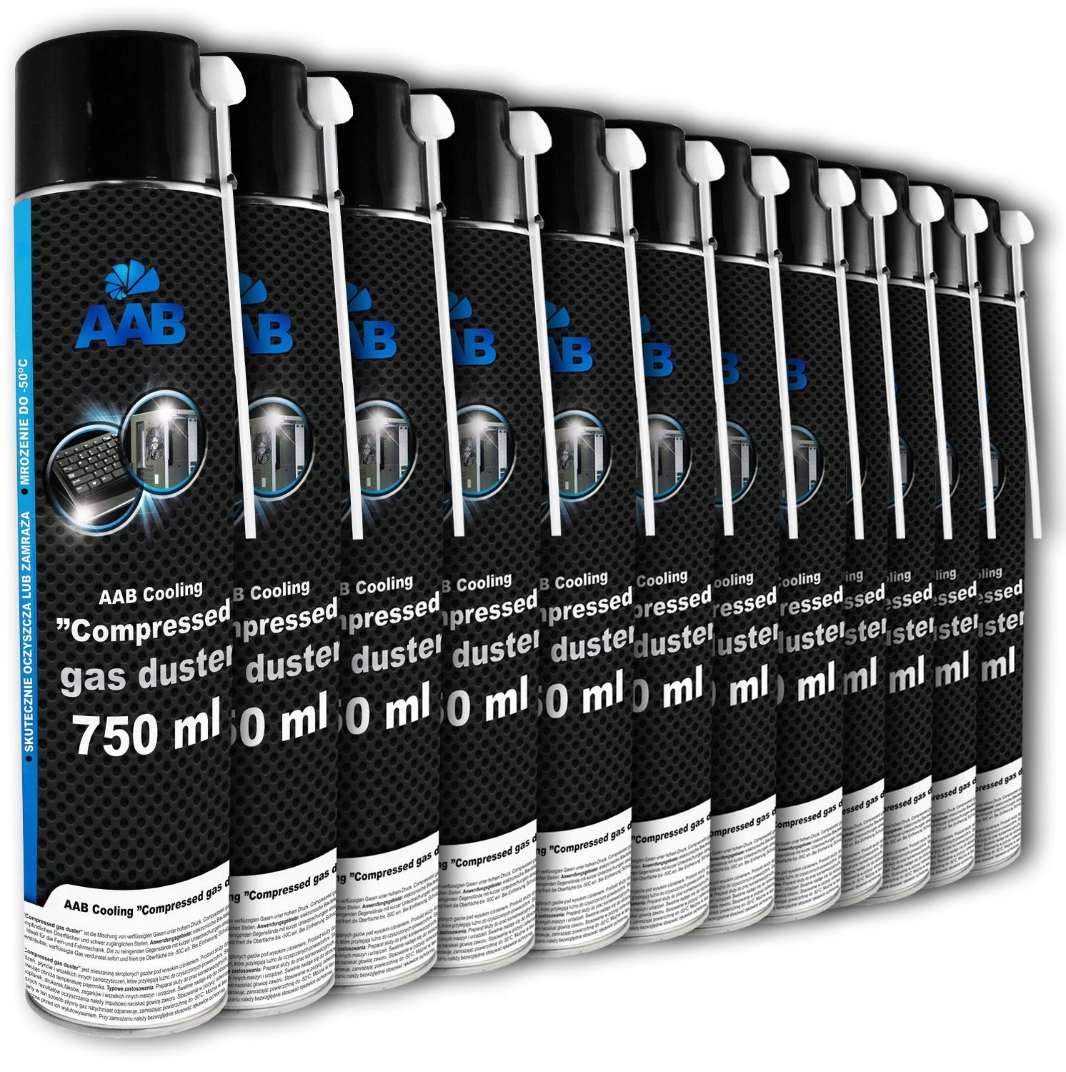 12x Aabcooling Sprężone Powietrze 750ml+ 24xRURKA