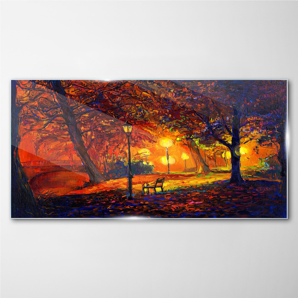 PL Coloray Obraz na Szkle Park Drzewa Jesień Liście 140x70cm