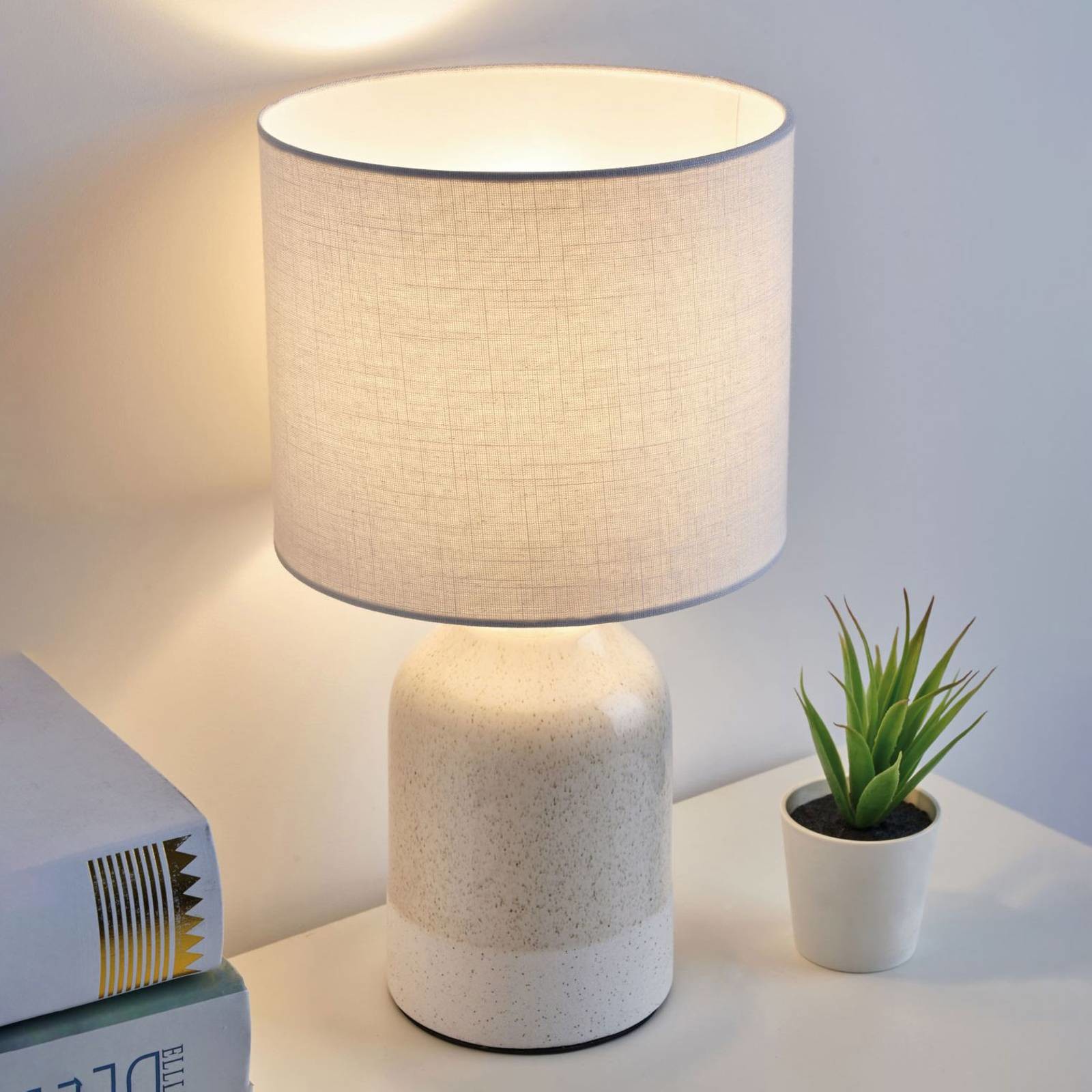 PAULEEN Pauleen Sandy Glow lampa stołowa biało-kremowa