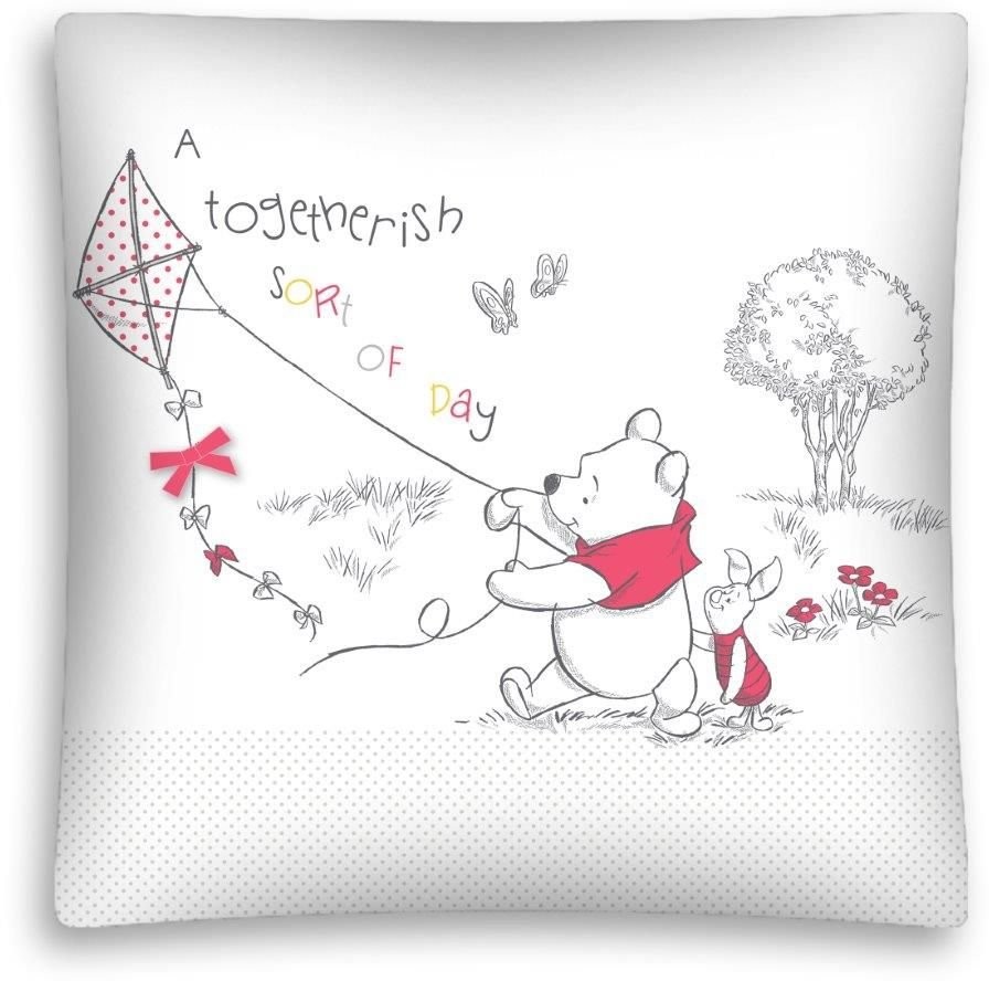 Detexpol Kubuś Puchatek i Przyjaciele, Powłoczka na jasiek, 3D, 40x40 cm, Biała
