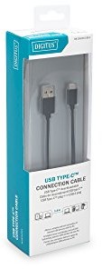 top Digitus USB typ-C kabel przyłączeniowy, Type-C A, 1.8 m długości, High-Speed, czarna DB-300136-018-S