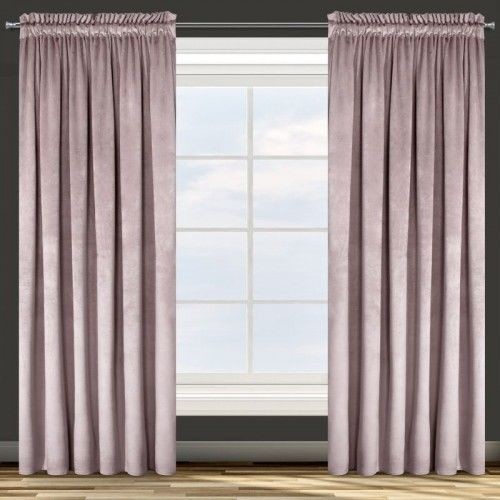 Eurofirany Zasłona welwetowa Rosa na taśmie 140x300 Pudrowa ex-z-rosa-pudr-140x300-t