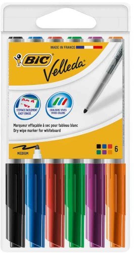 BIC Velleda 1741 Whiteboard Marker (wartość, 4 sztuka Plus 1 gratis) _ parent spig9 X 6 Blister sortowane 1199005746