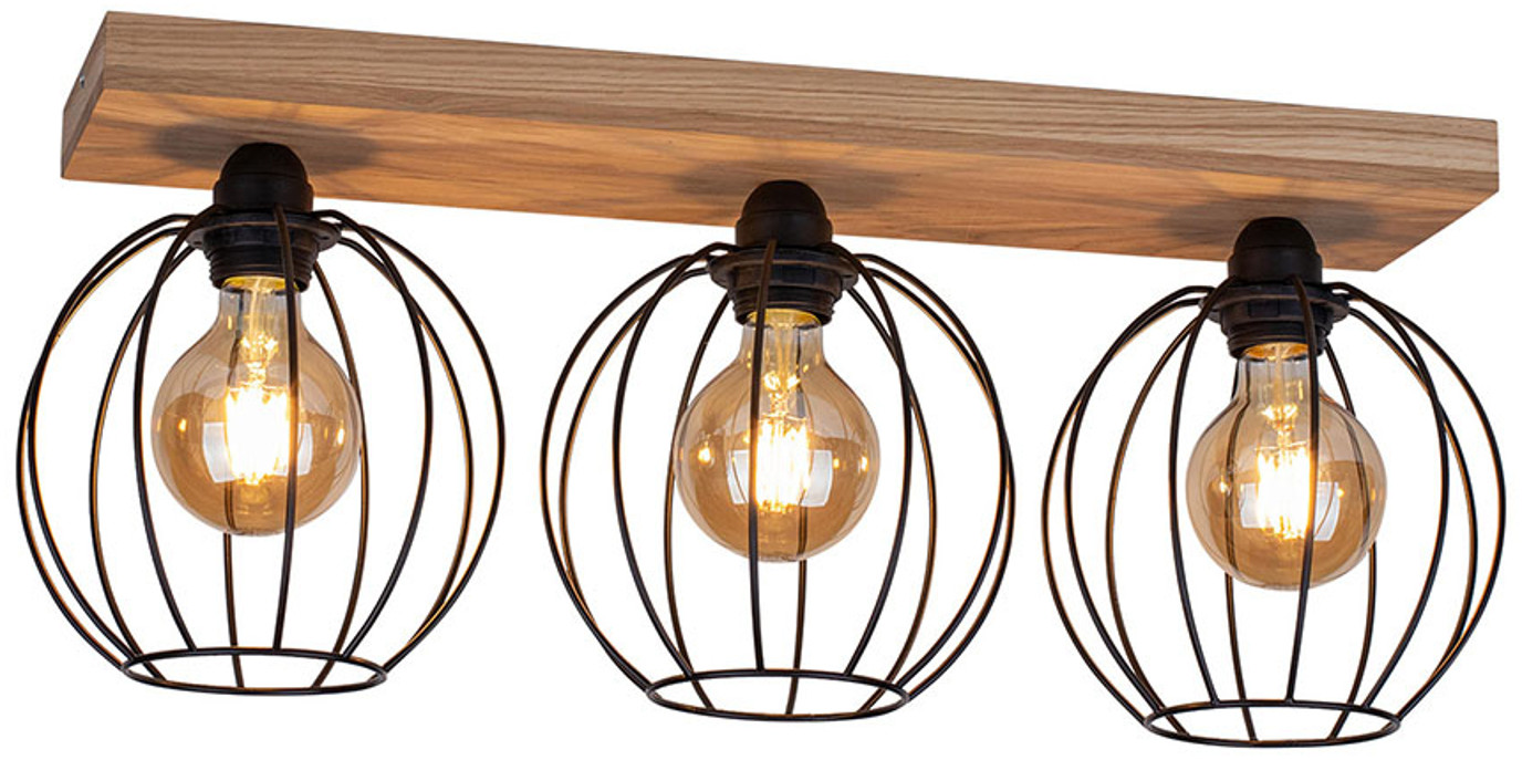 Britop Lampa sufitowa Dorett, drewno dębowe, 3-pkt.
