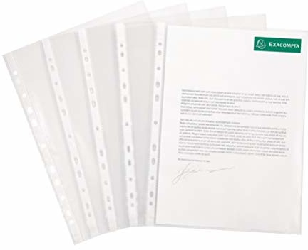 Exacompta Exacompta 5507E opakowanie (z 10 koszulkami ochronnymi, z grzbietem, bez klapy, DIN A4, 21 x 29,7 cm) kryształowe 5507E