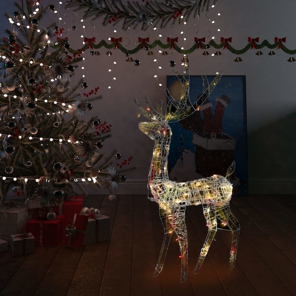 vidaXL Świąteczny renifer, akrylowy, 140 kolorowych diod LED, 128 cm vidaXL