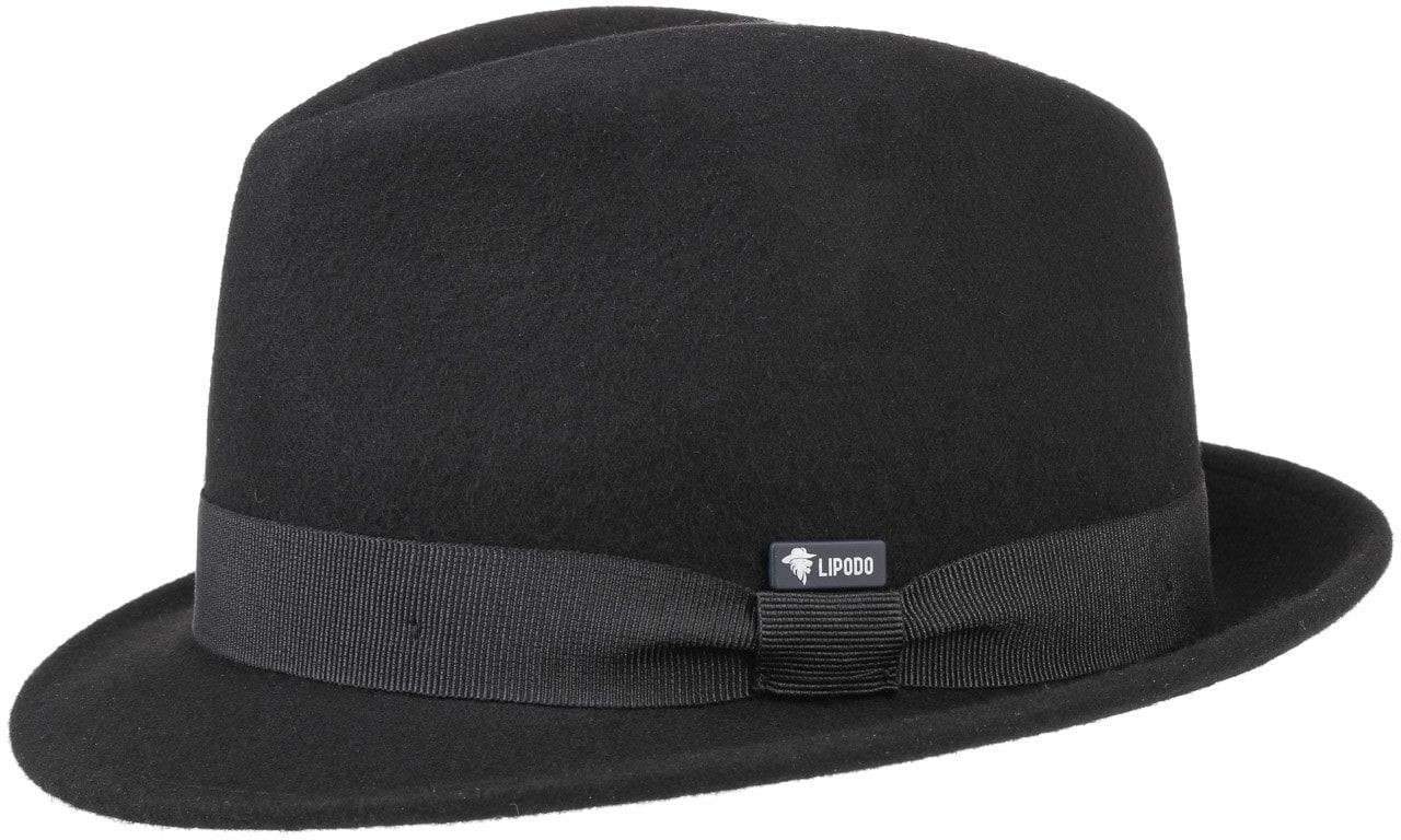 Kapelusz Dziecięcy Filc Wełniany Trilby by Lipodo, czarno-czarny, One Size