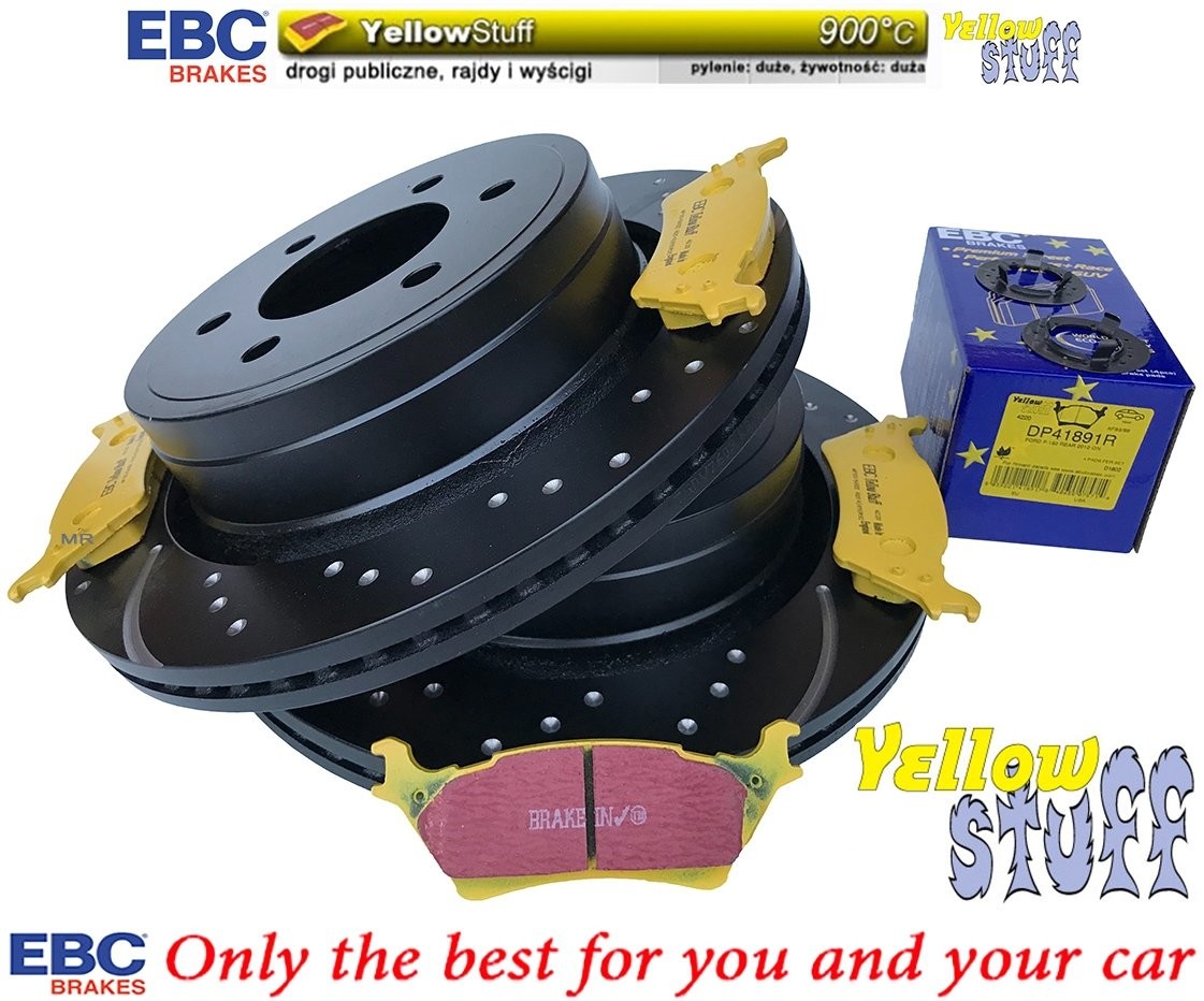 EBC Brakes Tylne klocki YELLOWSTUFF + NAWIERCANE NACINANE tarcze hamulcowe 348mm 6 szpilek EBC seria GD Ford F-150 F150 2012 GD7603+DP41891R
