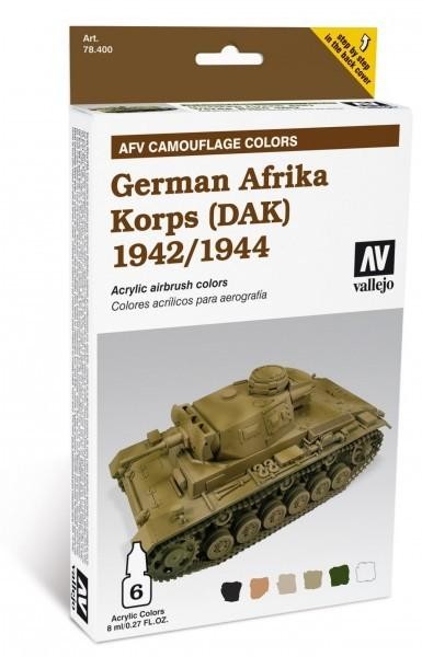 Vallejo Zestaw farb 6x8ml AFV Camouflage System: German Afrika Korps 1942/44 (DAK) Vallejo 78410