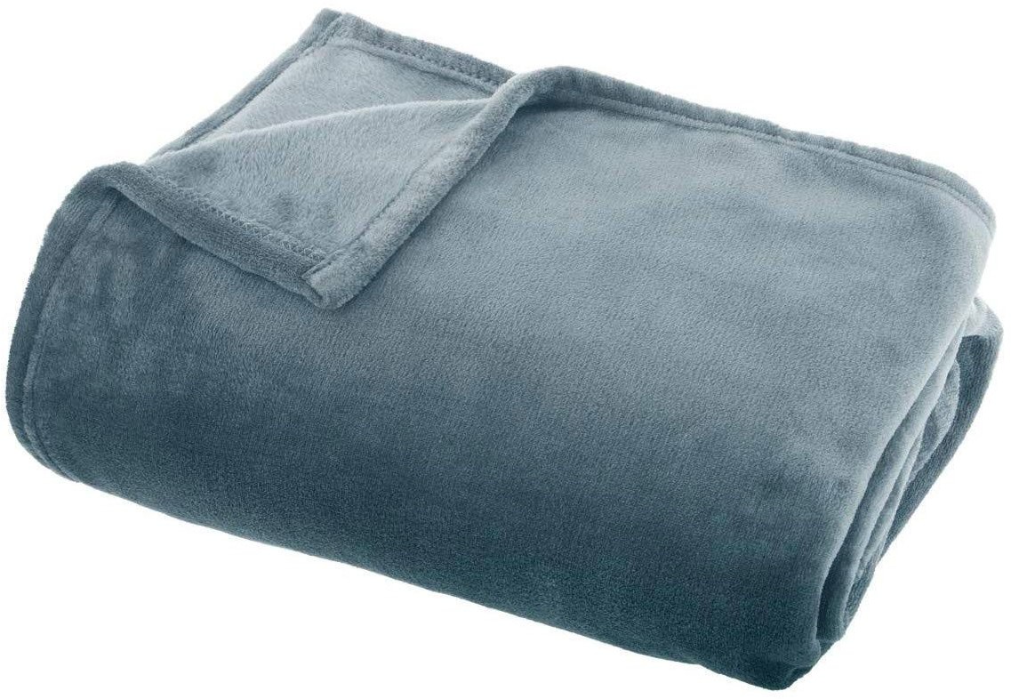 Atmosphera Koc pluszowy FLANEL UNI 130 x 180 cm kolor niebieski B07D4NM63L