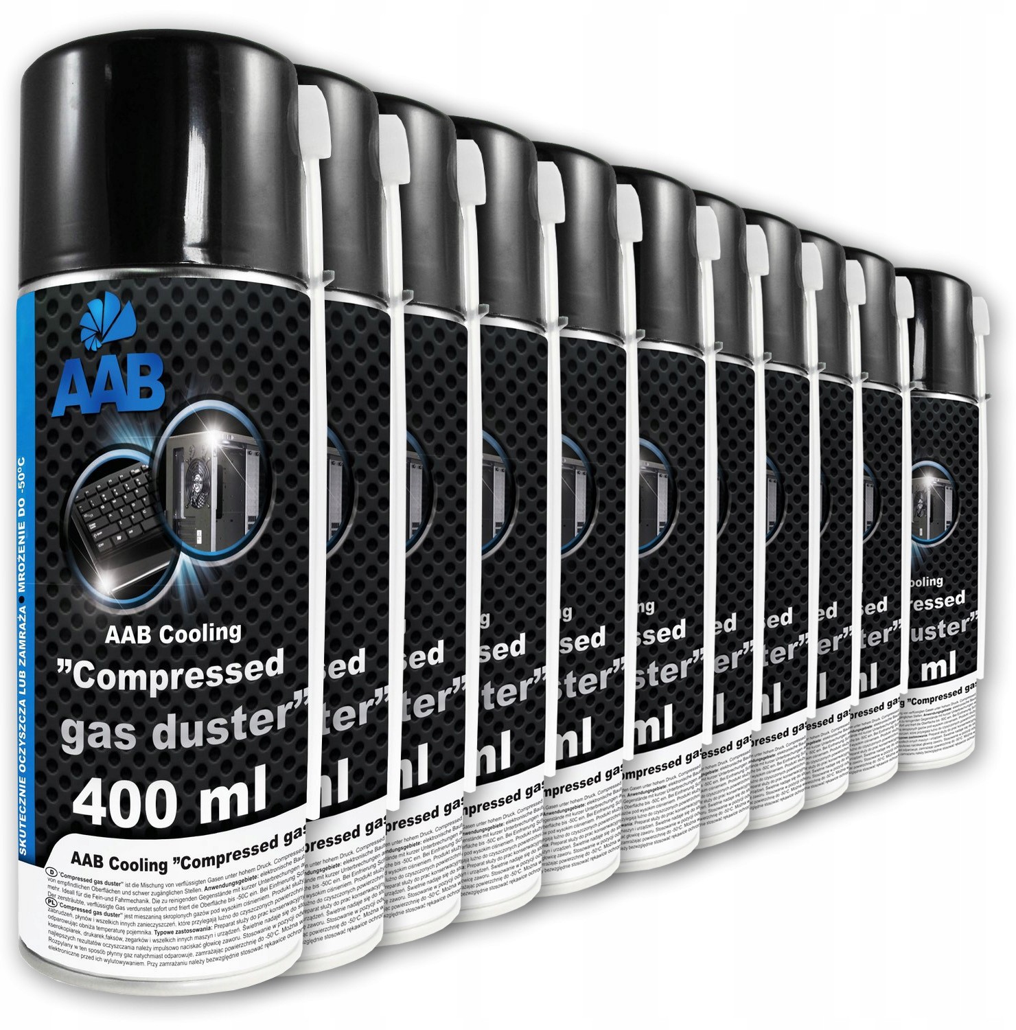 11x Aabcooling Sprężone Powietrze 400 ml+ 22xRURKA