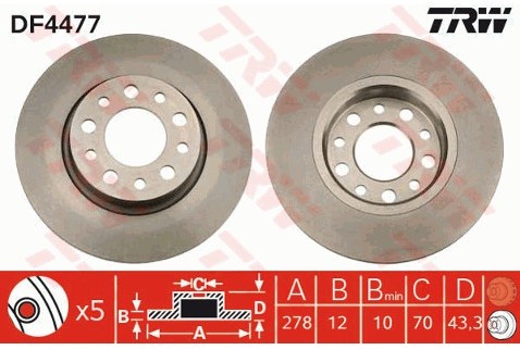 TRW Tarcza hamulcowa DF4477