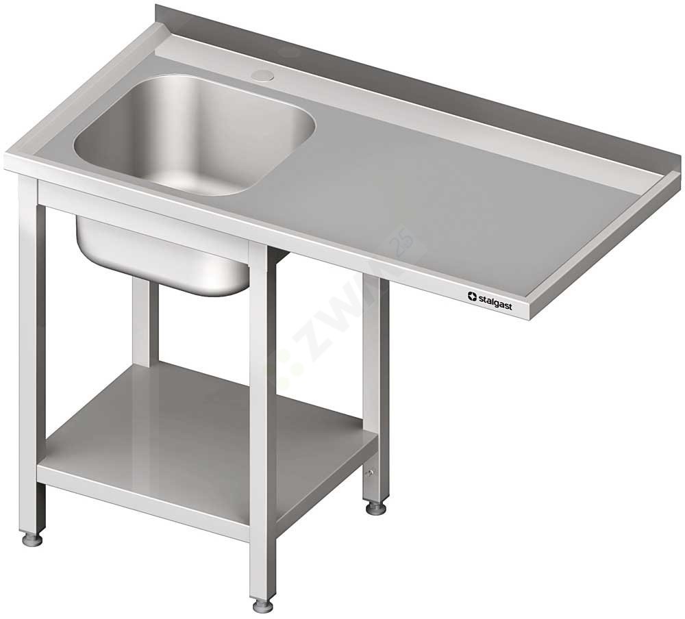 Stalgast stół ze zlewem 1-kom.(L) i miejscem na lodówkę lub zmywarkę 1400x600x900 mm skręcany 980966140