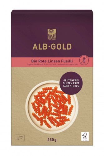 ALB-GOLD MAKARON (Z SOCZEWICY CZERWONEJ) ŚWIDERKI BEZGLUTENOWY BIO 250 g - BP-4018722000808
