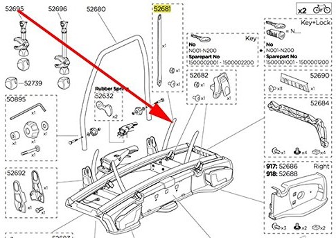 Thule Mounting Bag Wheel Strap 917/918 1500052681 Auto_12350