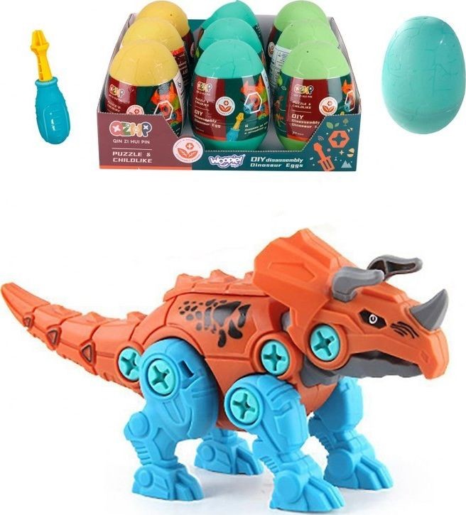 Woopie Figurka Woopie WOOPIE Dinozaur do Skręcani w Jajku Triceratops Zestaw Konstrukcyjny + Śrubokręt 5904326941106