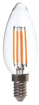 V-TAC LED świeca E14, 4 W, żarówka filamentowa, 3000 K, 400 LM, 300d, szklany 4301 4301