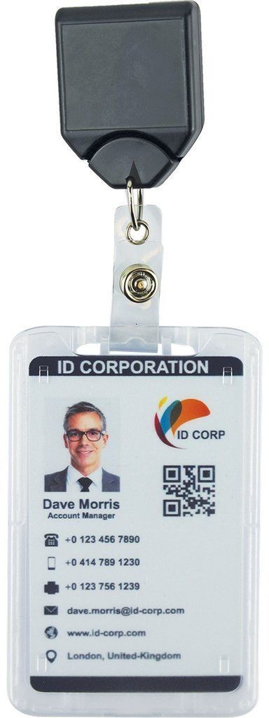 Koruma Holder na identyfikator - przezroczyste, na jedną kartę, pionowe - Pionowa KUK-106V