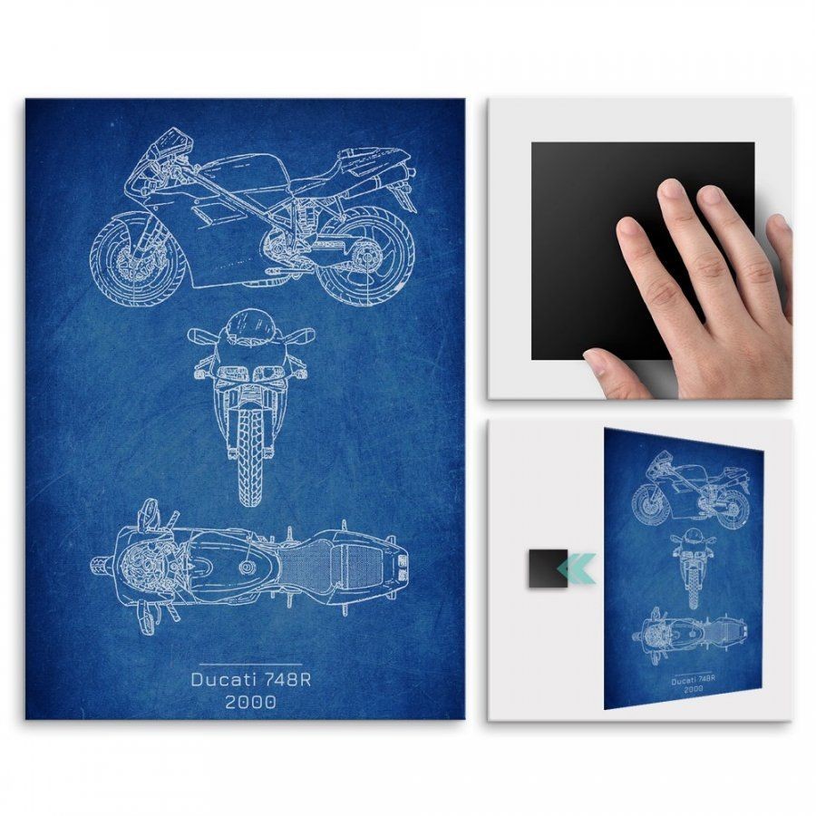 Pix4home Plakat metalowy Ducati 748R Projekt Cobalt M POS-M-02779