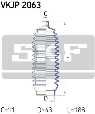 SKF Zestaw osłon, układ kierowniczy VKJP 2063