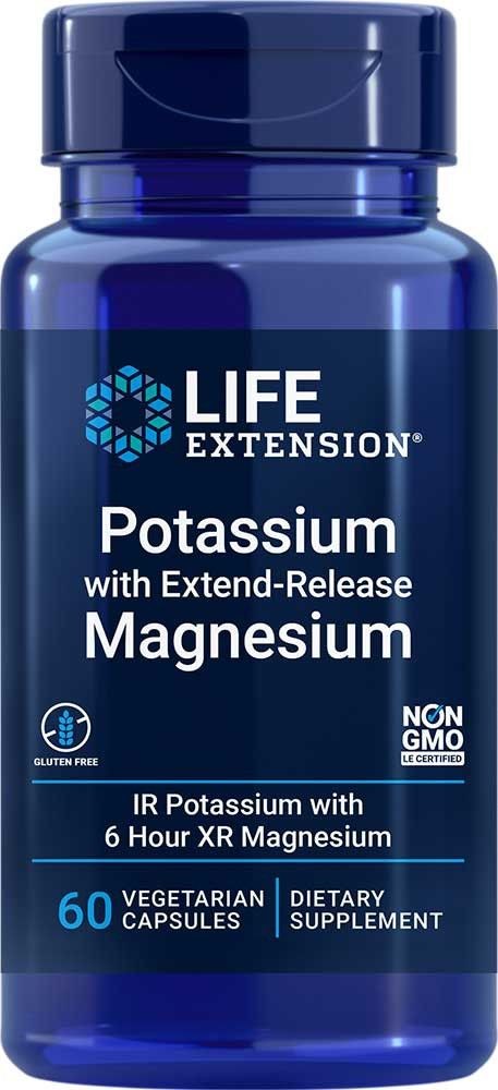 Life extension Potas z Magnezem o przedłużonym uwalnianiu, 60 kaps. 02309