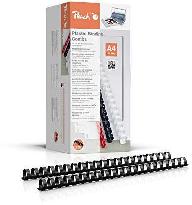 Peach pb416  02 plastik począwszy od ofert dla prestiżowych klientów po raporty roczne DIN A4, 16 MM, 145 arkuszy, 100 sztuk, w kolorze czarnym PB416-02