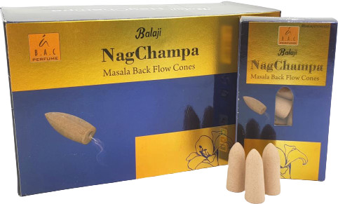 Balaji Kadzidełka BALAJI Nag Champa stożki back flow - 10 szt. 8906033076314