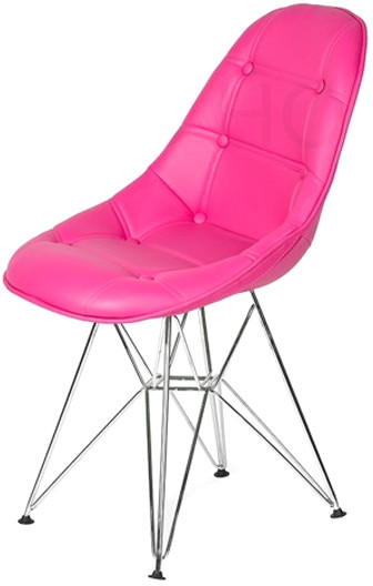 King Home Krzesło King Bath Eames EPC DSR ekoskóra wściekły róż K-220PU.T18.DSR
