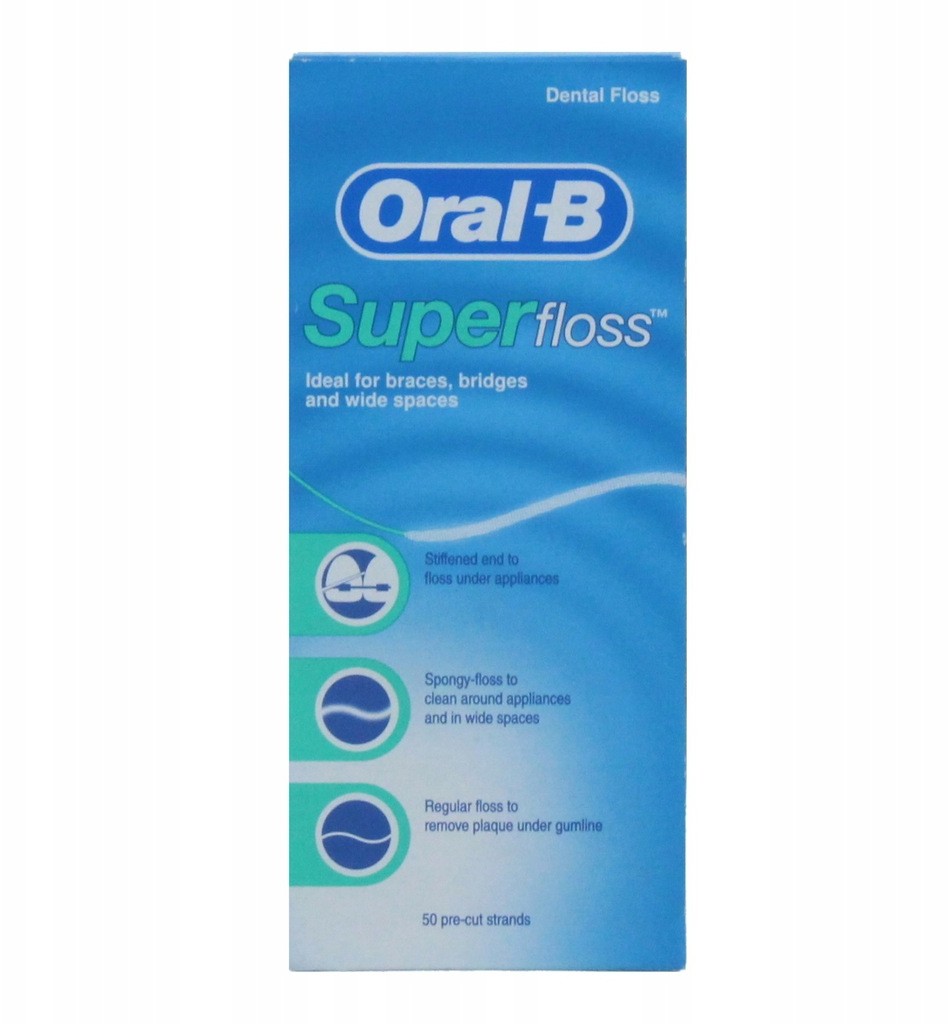 Oral-b SuperFloss Nić Ortodontyczna Mosty 50 szt.