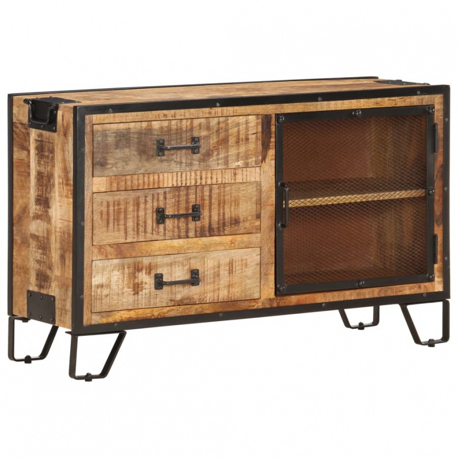 Vida Komoda 100x31x60 cm lite surowe drewno mango V-285894